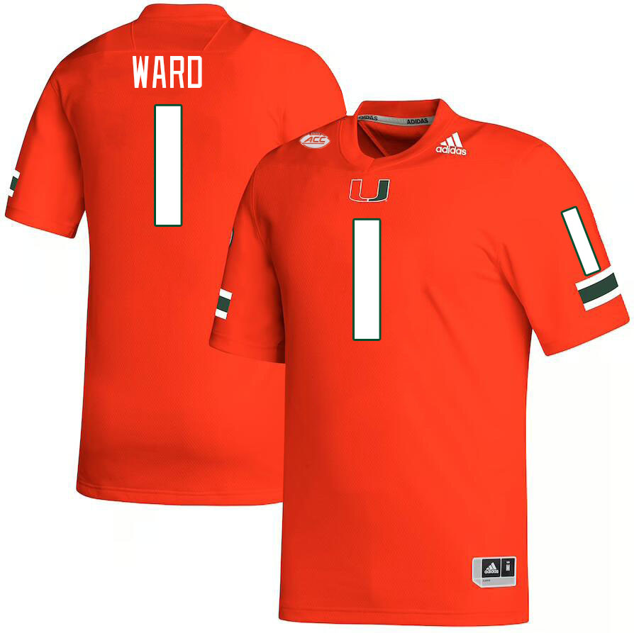 Men #1 Cam Ward Miami Hurricanes College Football Jerseys Stitched-Orange